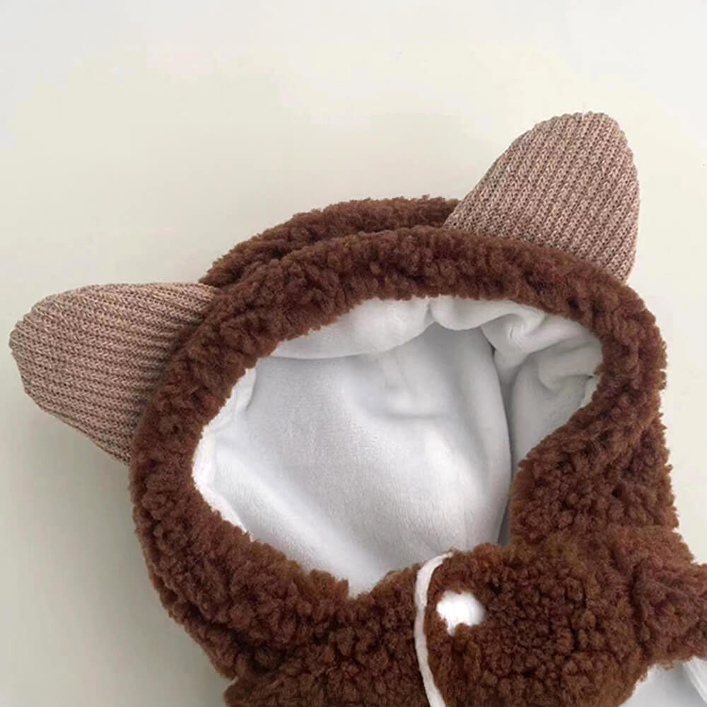 Iropaws Bear Pom Pom Warm Match Striped Undershirt Dog & Cat Hoodie 4