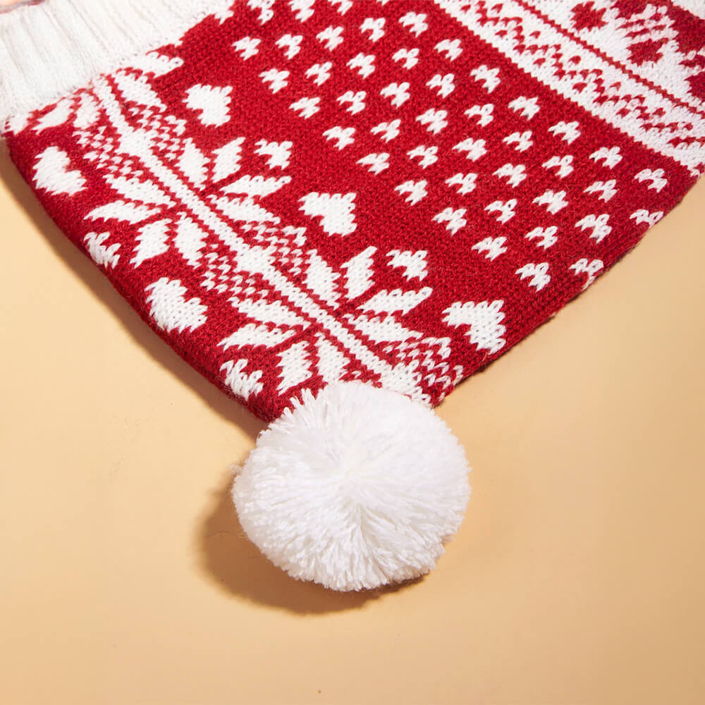 Iropaws Christmas Reindeer Snowflake Knitted Warm Dog Cat Hat 4