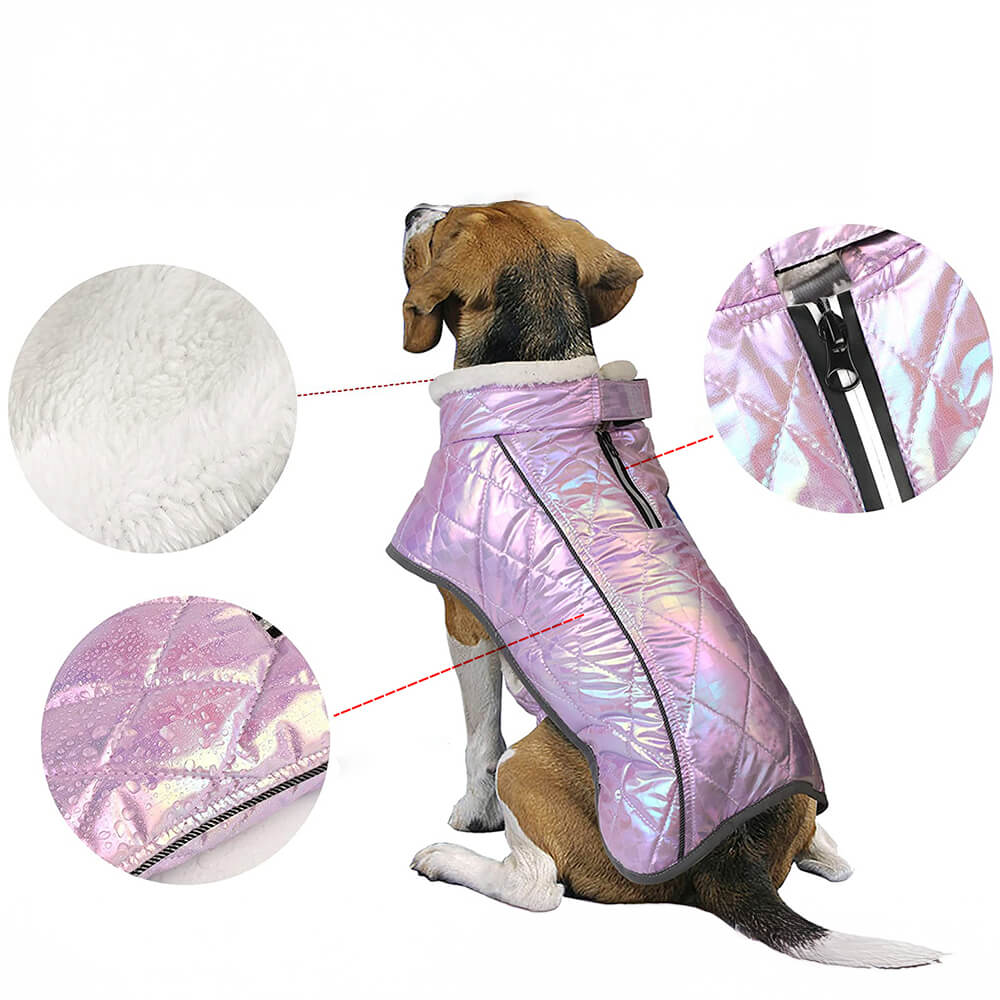 Iropaws Dazzling Colorful Waterproof Reflective Warm Dog Jacket 2