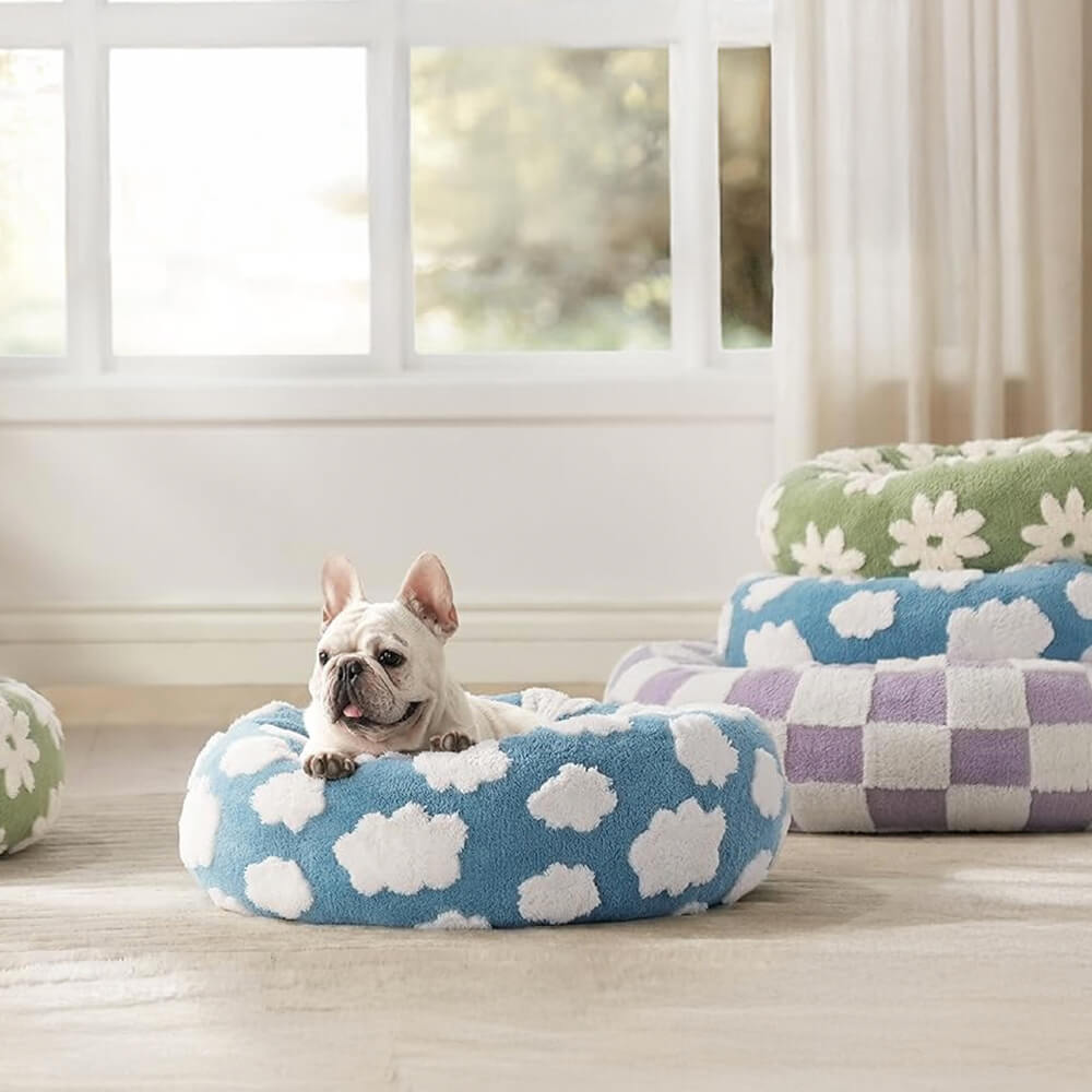 Iropaws Elegance Floral Checkerboard Orthopedic Warm Washable Dog & Cat Ded 6