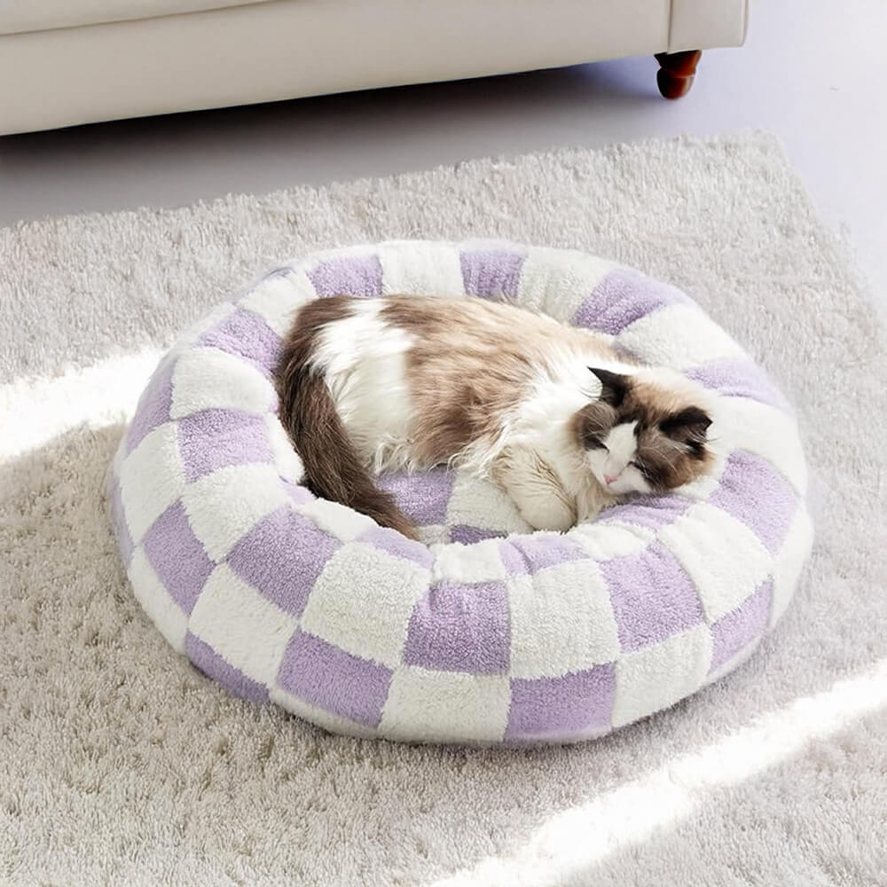 Iropaws Elegance Floral Checkerboard Orthopedic Warm Washable Dog & Cat Ded 7