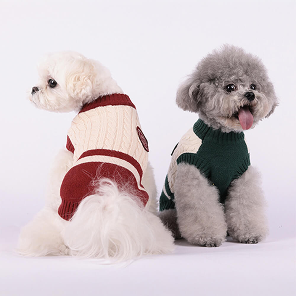 Iropaws Elegant Preppy Bear Patch Warm Stretch Sleeveless Dog Sweater 4