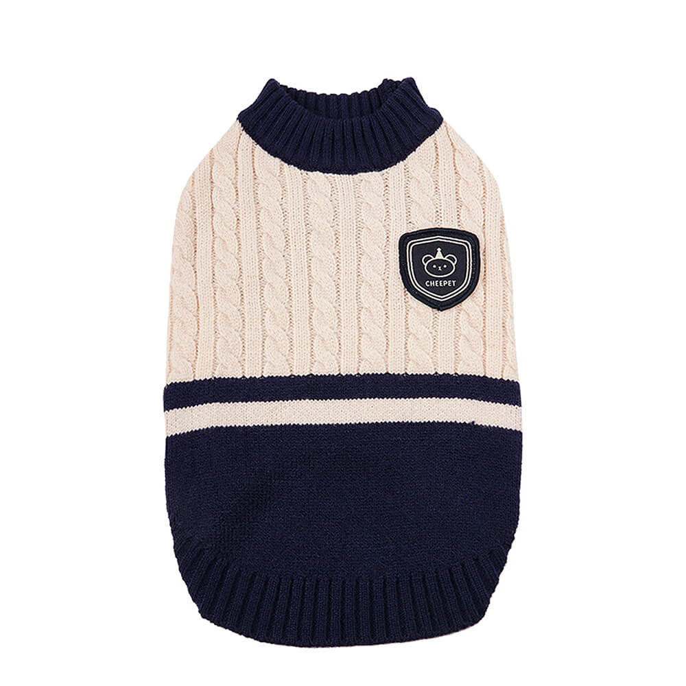 Iropaws Elegant Preppy Bear Patch Warm Stretch Sleeveless Dog Sweater 9
