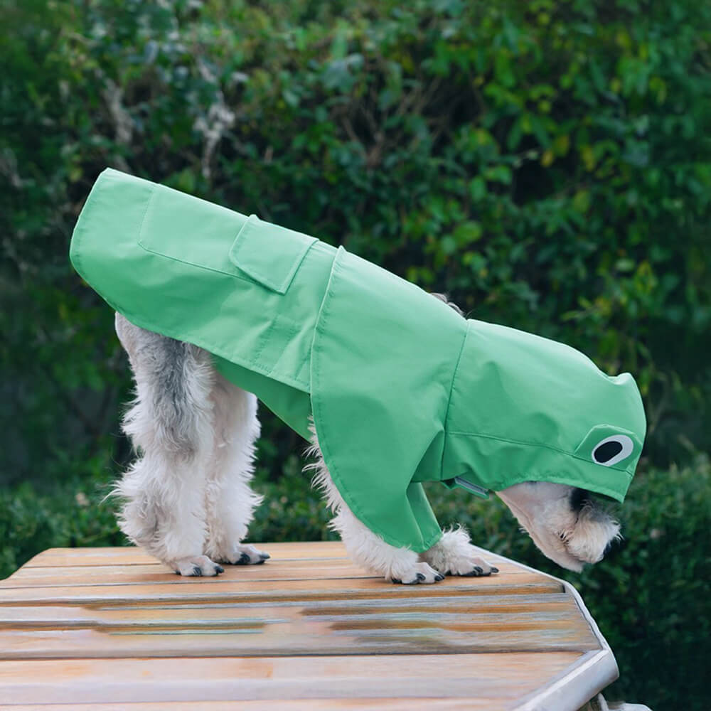 Iropaws Frog-Inspired Waterproof Lightweight Dog Hooded Poncho Raincoat 2
