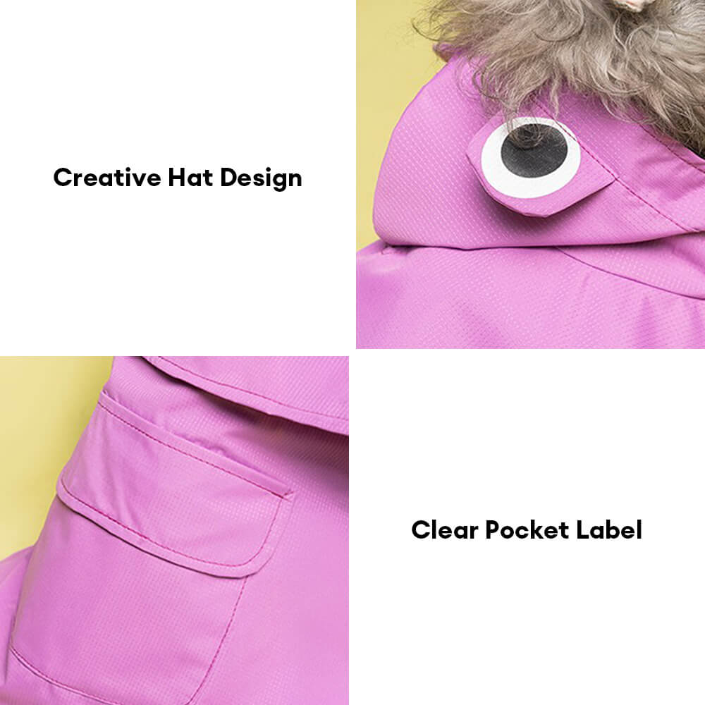Iropaws Frog-Inspired Waterproof Lightweight Dog Hooded Poncho Raincoat 3