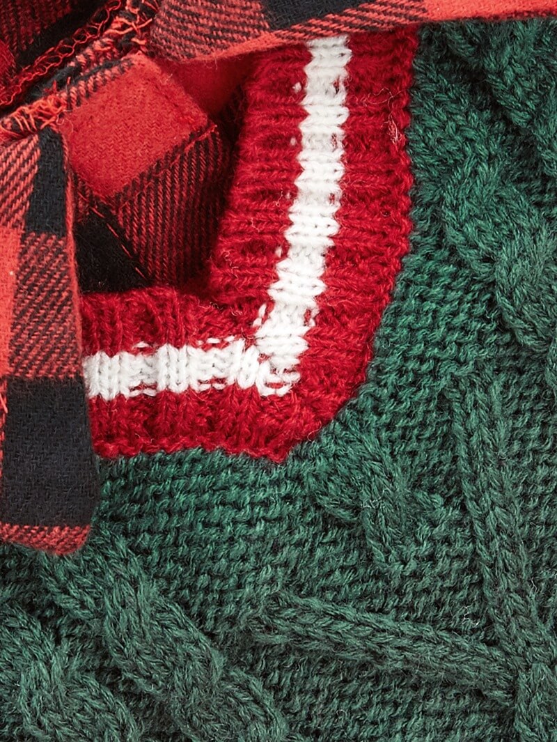 Iropaws Perfect for Fall Winter Plaid Collar Cable Knit Dog Sweater Vest 6
