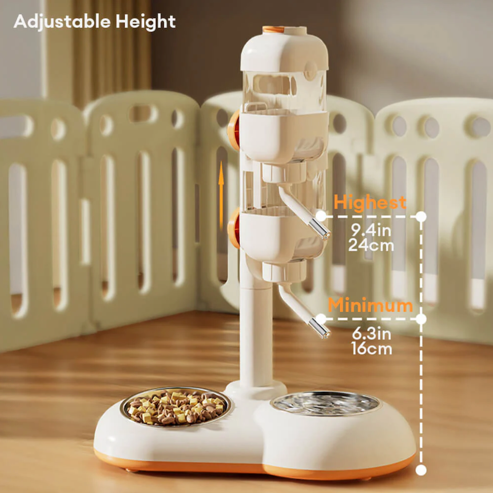 Iropaws Pet Feeding Bowl Station Food Dispenser With Automatic Water 7