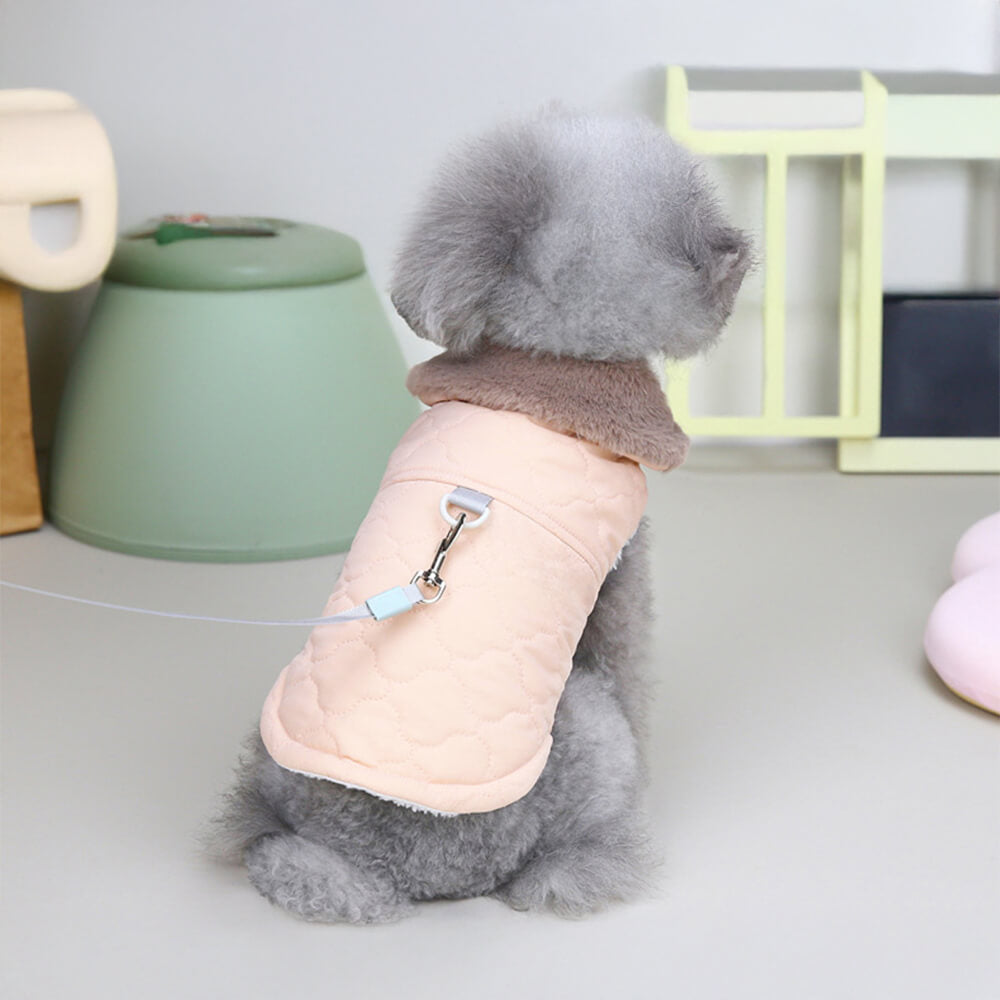 Iropaws Plush Quilted Warm Faux Fur Collar Dog Jacket 5
