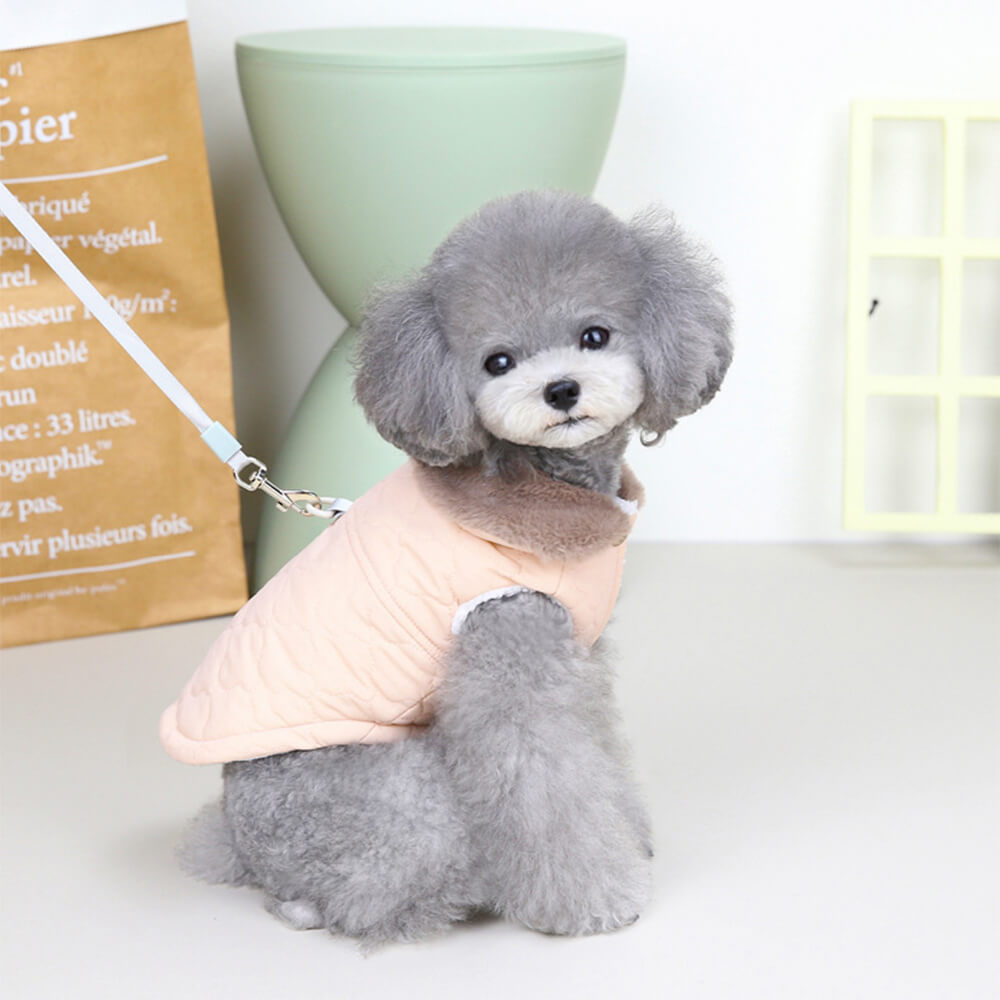 Iropaws Plush Quilted Warm Faux Fur Collar Dog Jacket 7