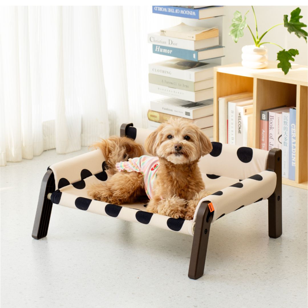Iropaws Polka Dot Frosted Suede Summer Cool Dog Bed 3