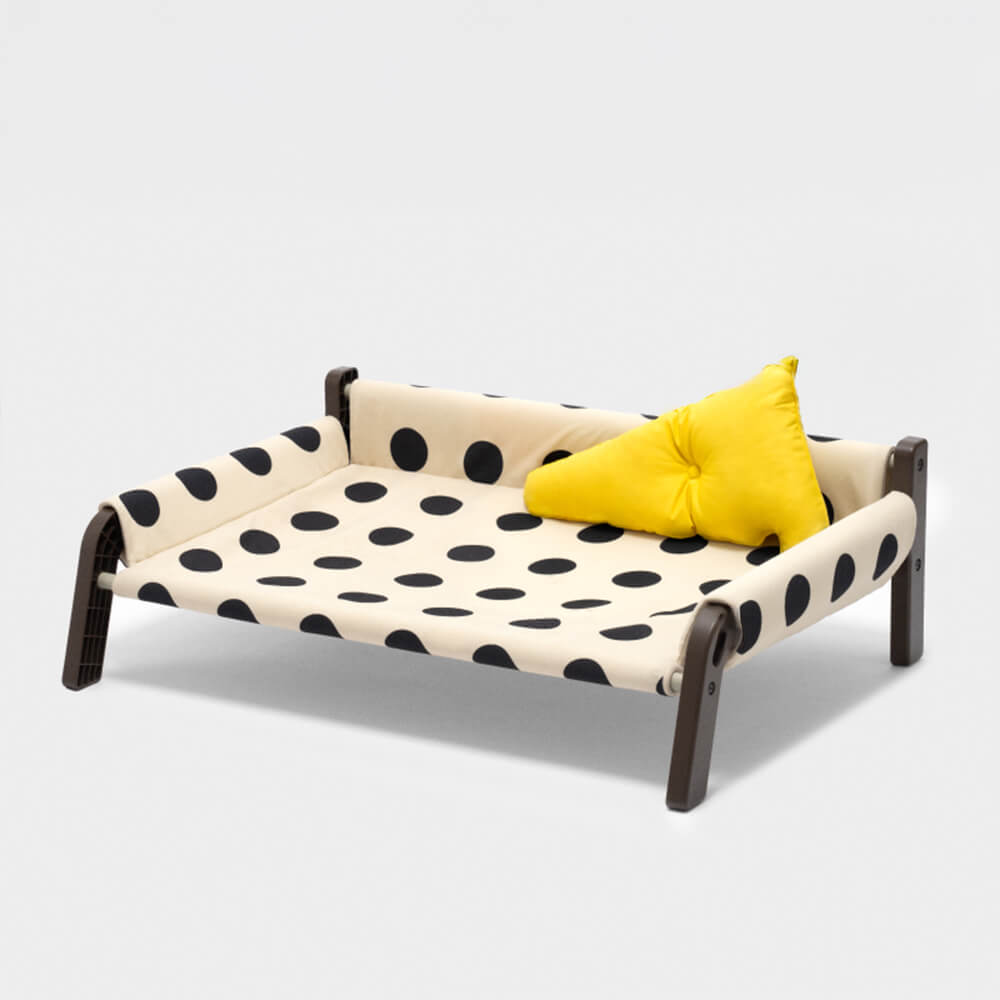 Iropaws Polka Dot Frosted Suede Summer Cool Dog Bed 4
