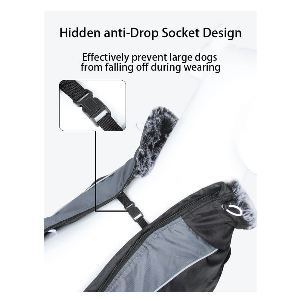 Iropaws Reflective Windproof Winter Dog Coat - Ultimate Warmth and Safety for Large Dogs 8
