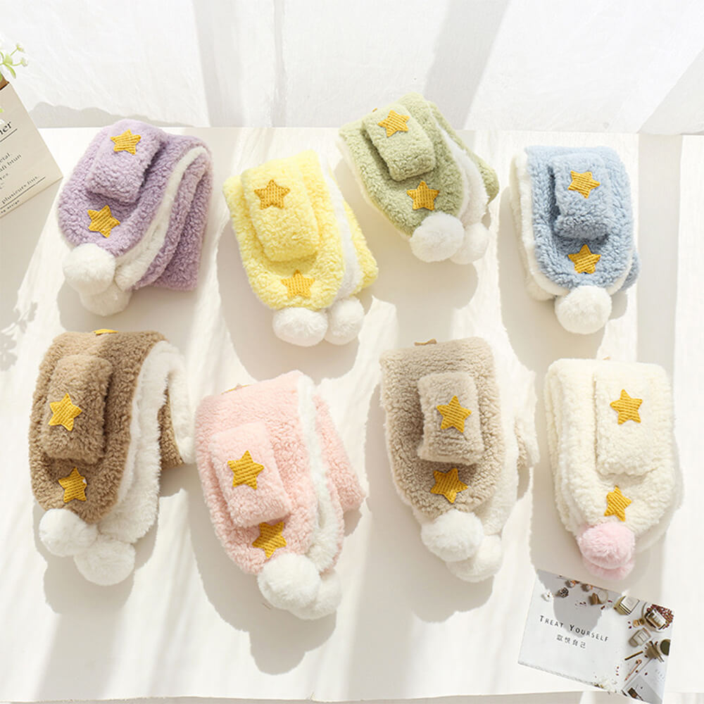 Iropaws Soft Plush Delicate Stars Pom Pom Decorative Dog Scarf 2
