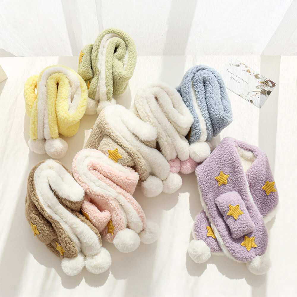 Iropaws Soft Plush Delicate Stars Pom Pom Decorative Dog Scarf 4