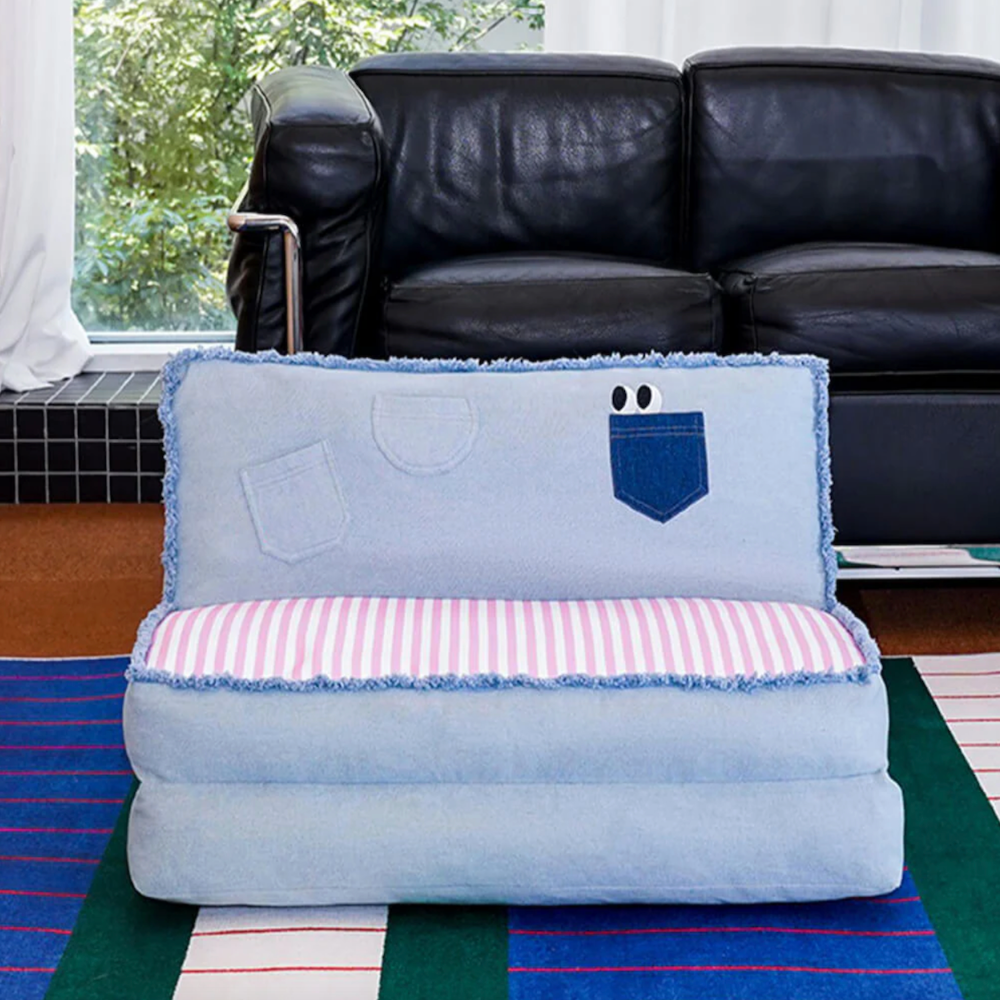 Iropaws Spacious Foldable Denim Multi-Functional Dog & Cat Sofa Bed 13
