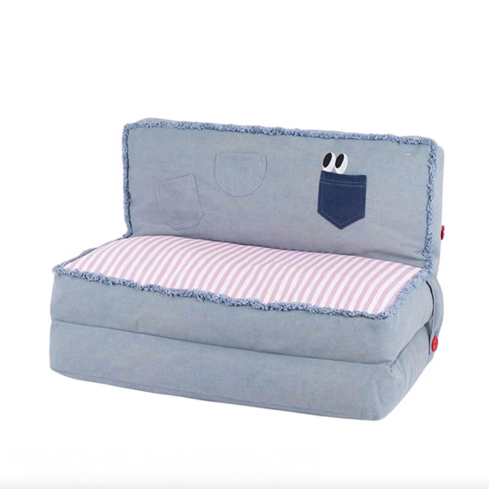 Iropaws Spacious Foldable Denim Multi-Functional Dog & Cat Sofa Bed 2