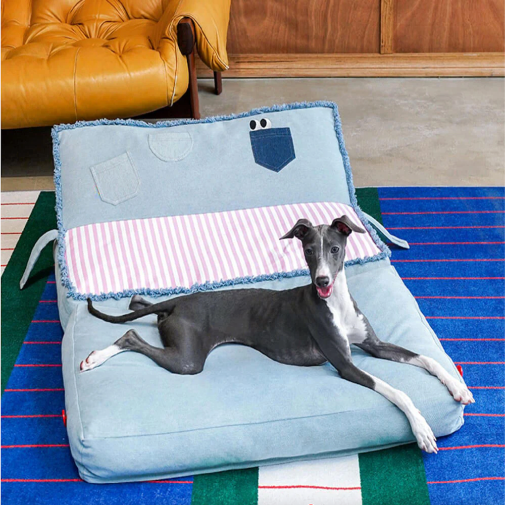 Iropaws Spacious Foldable Denim Multi-Functional Dog & Cat Sofa Bed 7