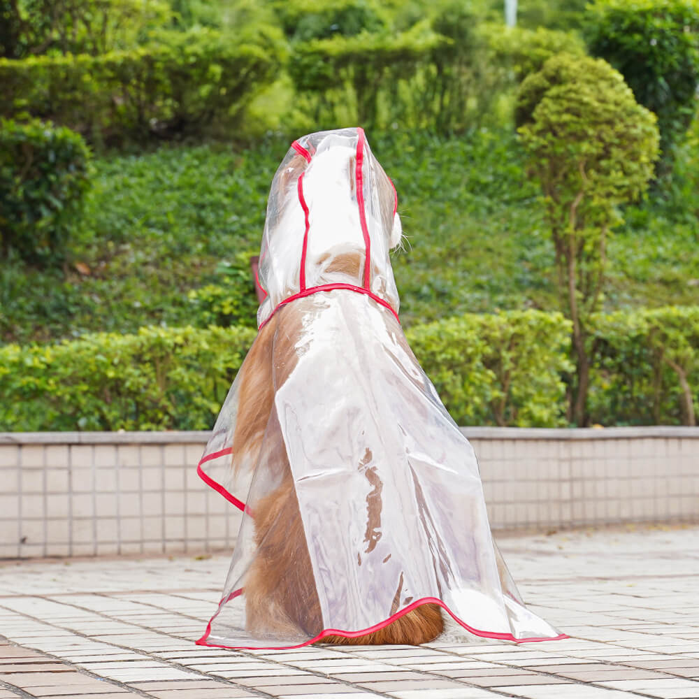 Iropaws Transparent EVA Waterproof Outdoor Dog Hooded Raincoat 4