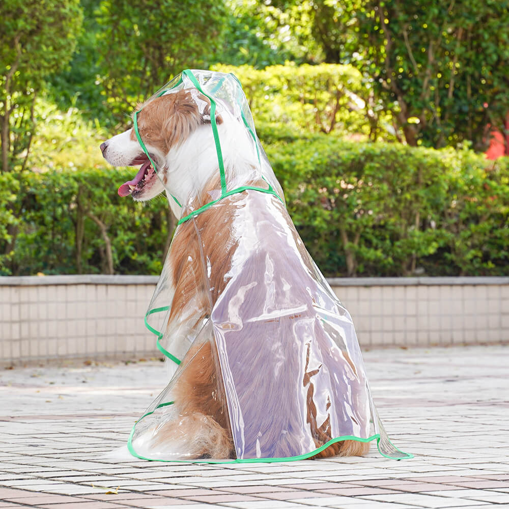 Iropaws Transparent EVA Waterproof Outdoor Dog Hooded Raincoat 6