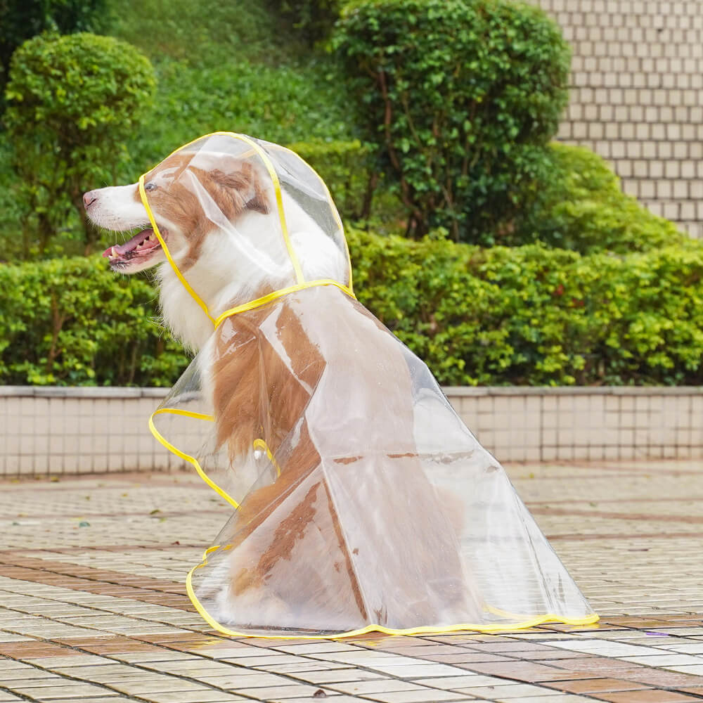Iropaws Transparent EVA Waterproof Outdoor Dog Hooded Raincoat 7