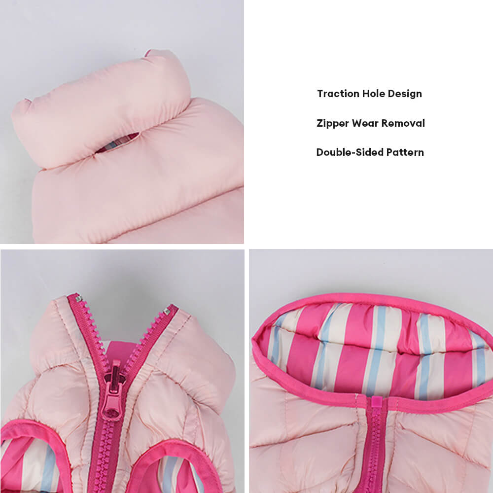 Iropaws Ultra-Stylish Warm Lightweight Double Sided Striped Dog Vest 3
