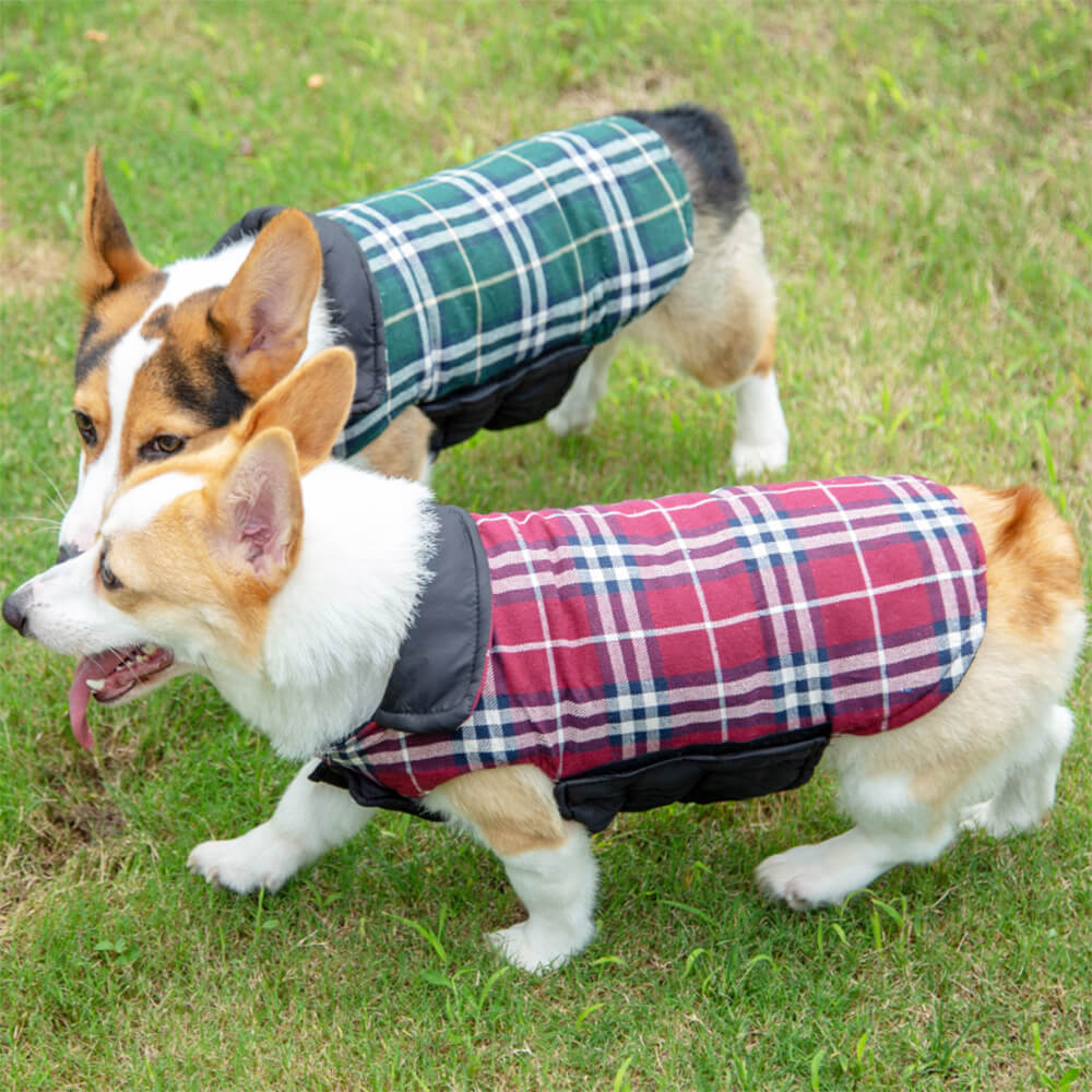 Iropaws Ultra-Warm Plaid Turtleneck Skin-Friendly Velcro Dog Jacket 1