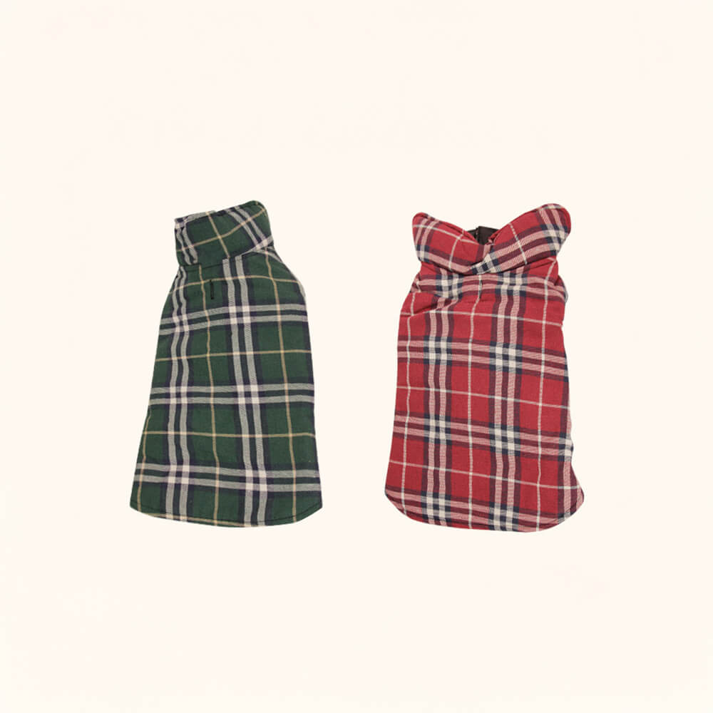 Iropaws Ultra-Warm Plaid Turtleneck Skin-Friendly Velcro Dog Jacket 15