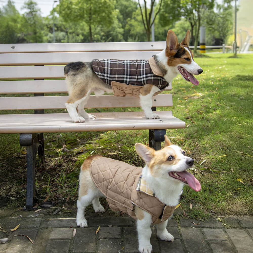 Iropaws Ultra-Warm Plaid Turtleneck Skin-Friendly Velcro Dog Jacket 2