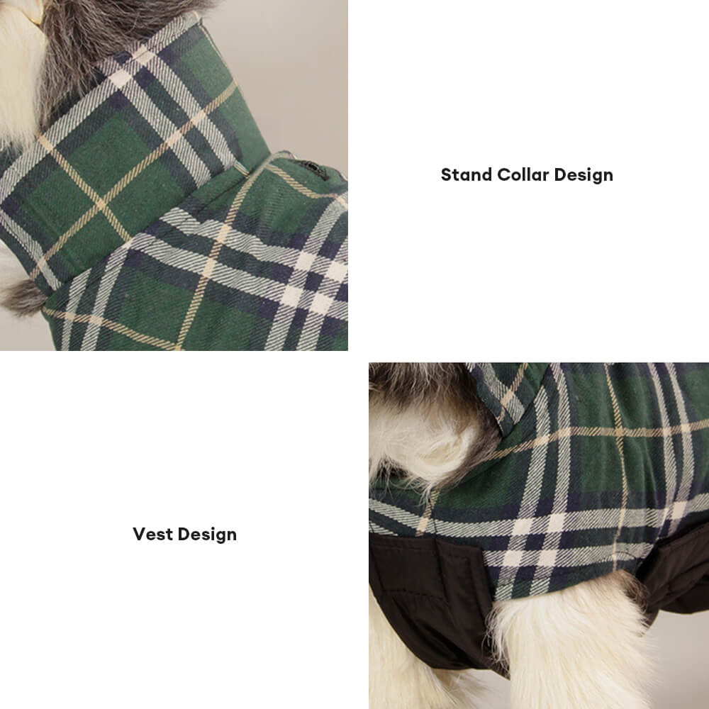 Iropaws Ultra-Warm Plaid Turtleneck Skin-Friendly Velcro Dog Jacket 3