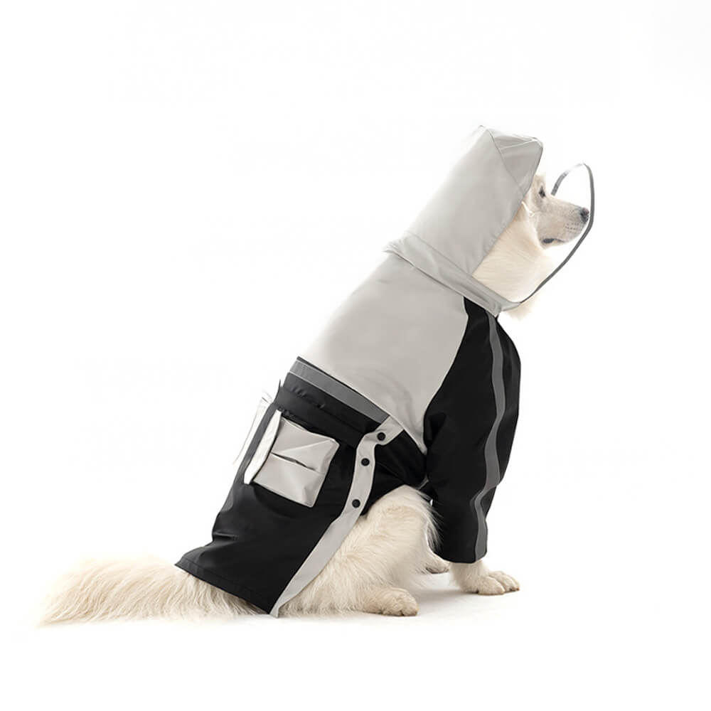 Iropaws Waterproof Reflective Adjustable Fit Transparent Brim Dog Hooded Raincoat 3