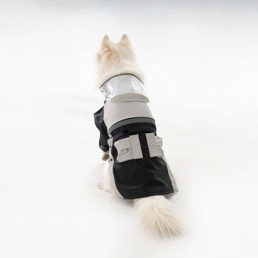 Iropaws Waterproof Reflective Adjustable Fit Transparent Brim Dog Hooded Raincoat 5