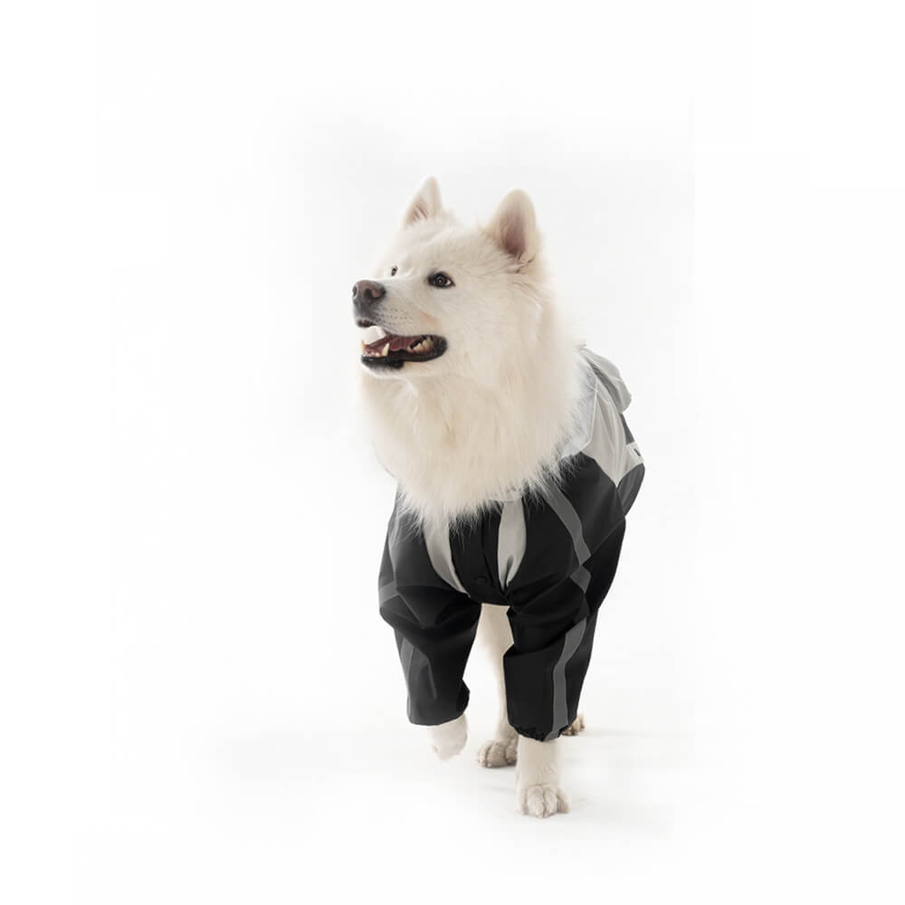 Iropaws Waterproof Reflective Adjustable Fit Transparent Brim Dog Hooded Raincoat 7