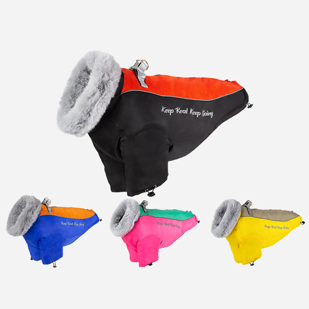 Iropaws Waterproof Winter Dog Coat with Fur Collar - Ultimate Warmth and Style 6