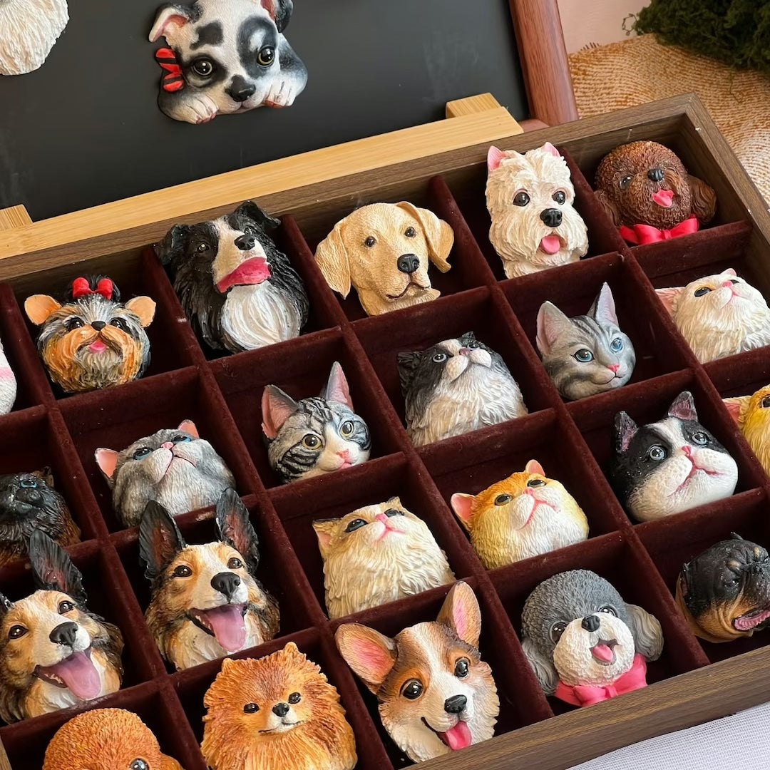 Custom 3D Pet Plaster Bust - Hand-Painted Lifelike Memorial Statue