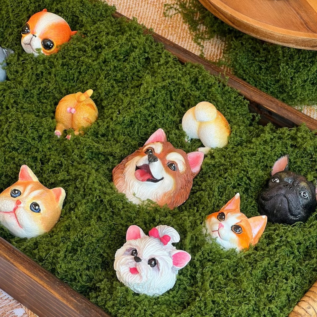 Custom 3D Pet Plaster Bust - Hand-Painted Lifelike Memorial Statue