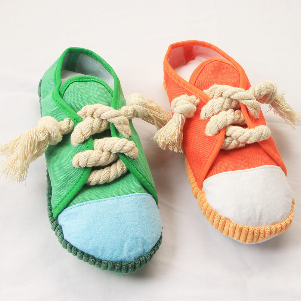 Colorful Shoes Durable Rope Chewing Interactive Dog Toy-3