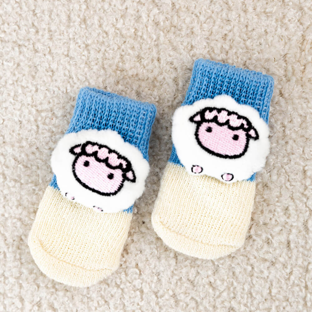 Iropaws 3D Animal Warm Non-Slip Breathable Cozy Dog Socks 10