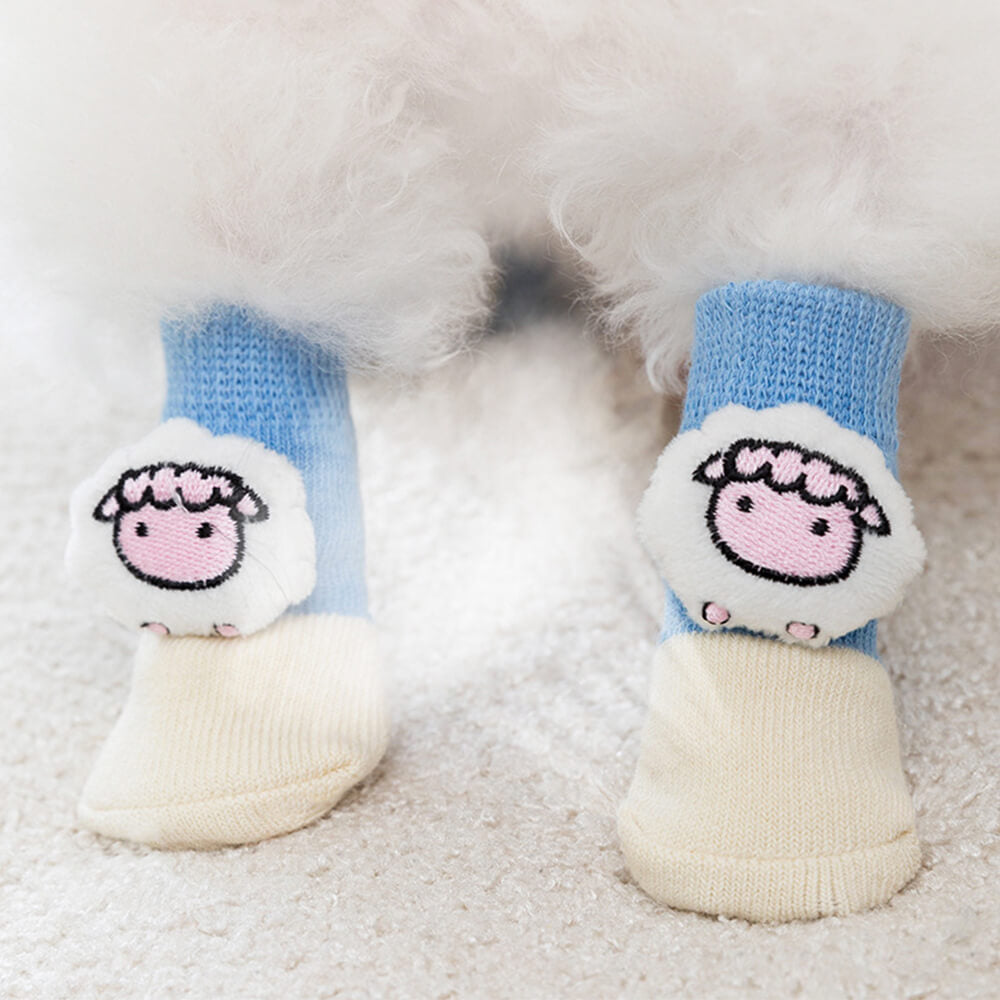 Iropaws 3D Animal Warm Non-Slip Breathable Cozy Dog Socks 4