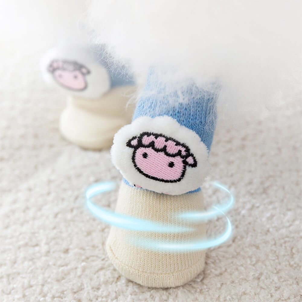 Iropaws 3D Animal Warm Non-Slip Breathable Cozy Dog Socks 5