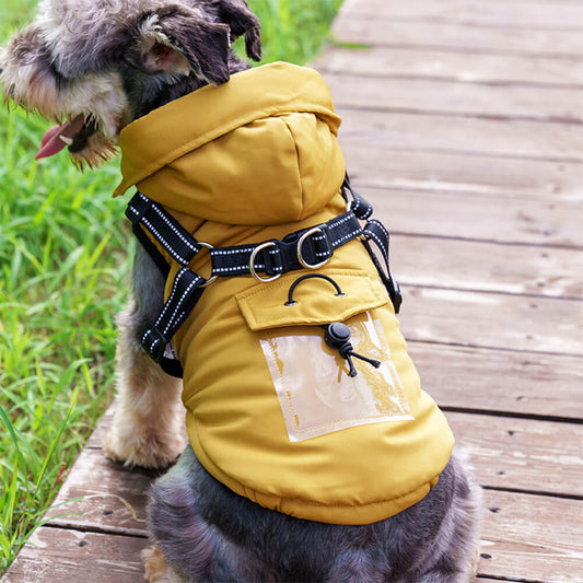 Iropaws Adjustable Insulated Cozy Hooded Dog Harness Jacket 1