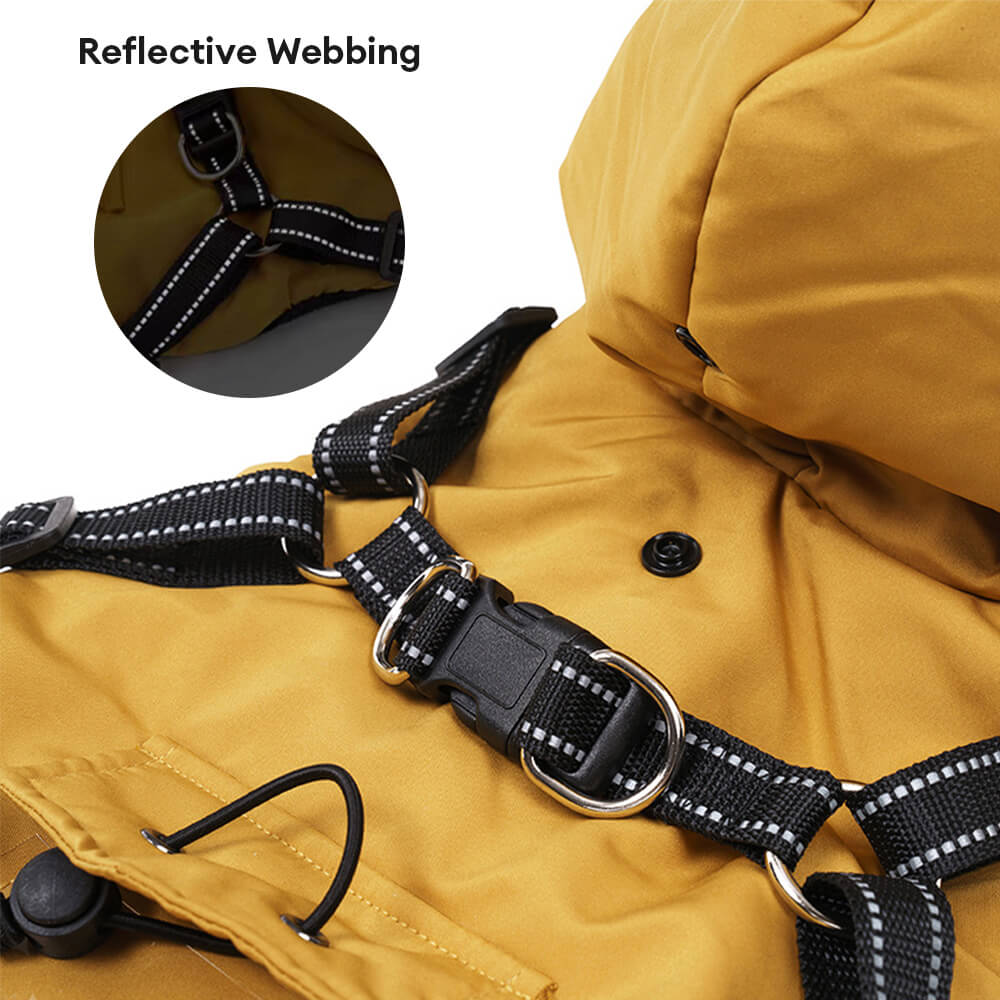 Iropaws Adjustable Insulated Cozy Hooded Dog Harness Jacket 3
