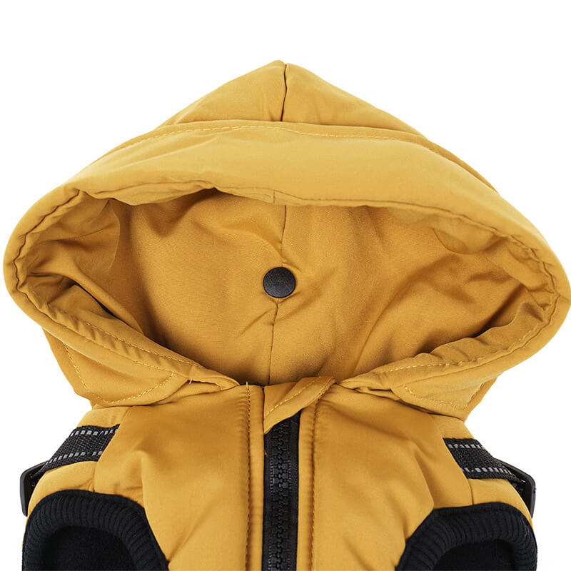 Iropaws Adjustable Insulated Cozy Hooded Dog Harness Jacket 5