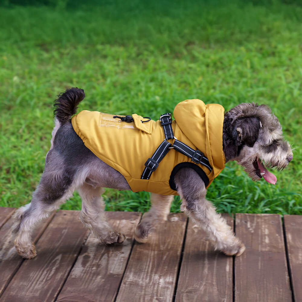 Iropaws Adjustable Insulated Cozy Hooded Dog Harness Jacket 9