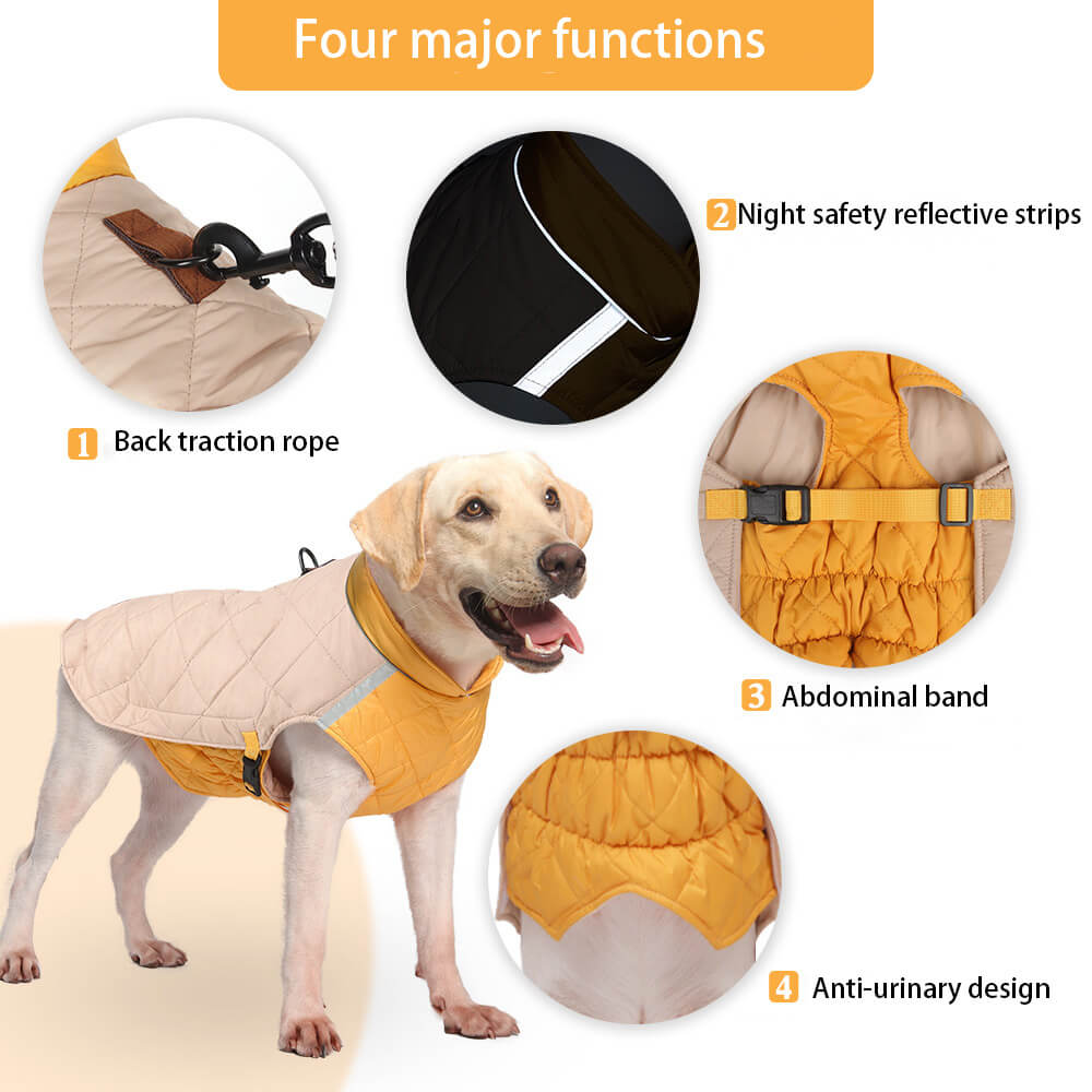 Iropaws Adjustable Quilted Dog Jacket - Warm and Safe for Winter Walks 2
