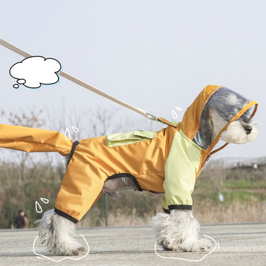 Iropaws All-Weather Waterproof Full-Coverage Reflective Dog Hooded Raincoat  1 