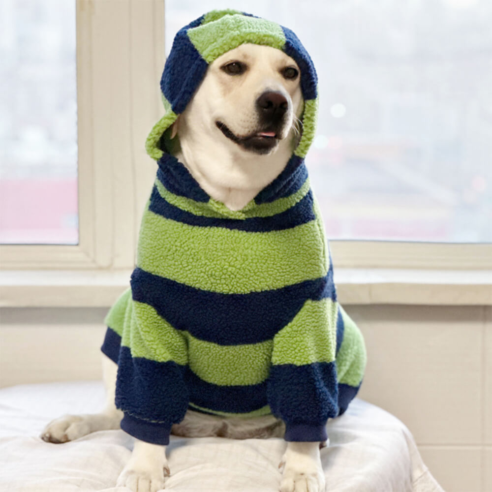 Iropaws Bold Color Stripe Warm Breathable Dog Hoodie 4