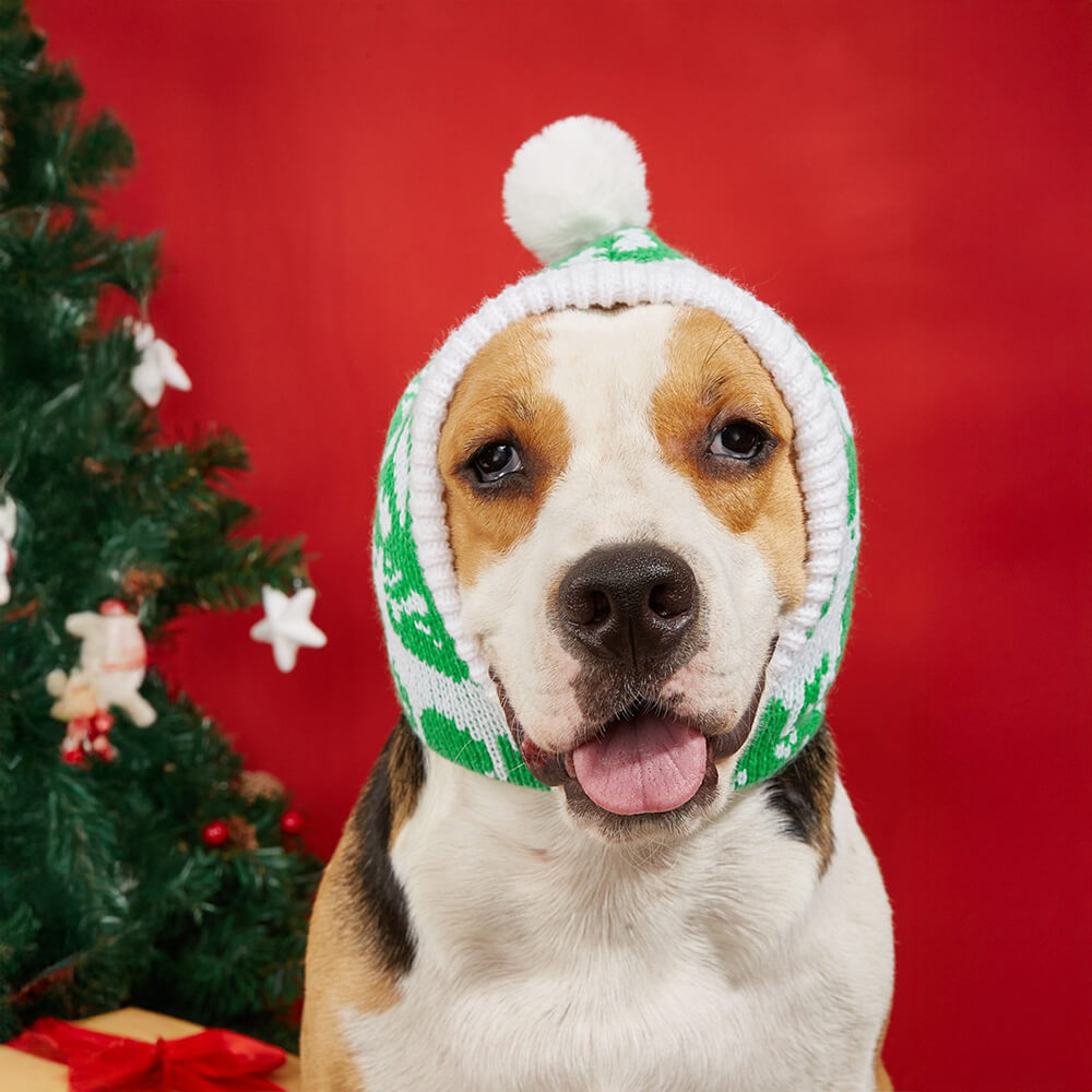 Iropaws Christmas Reindeer Snowflake Knitted Warm Dog Cat Hat 11