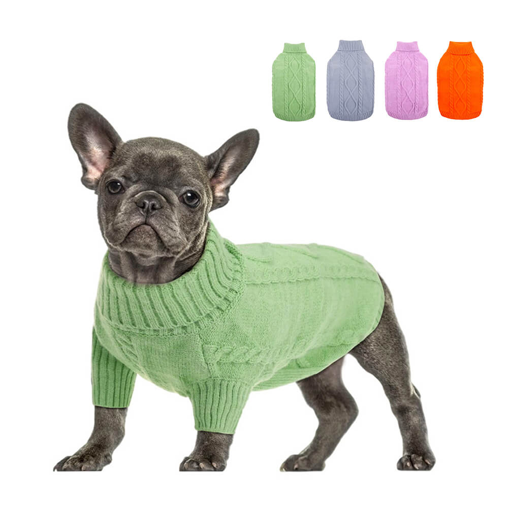 Iropaws Chunky Knit Turtleneck Dog Sweater - Classic and Cozy 1