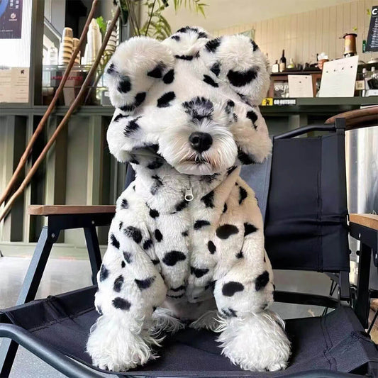 Iropaws Dalmatian Print Dog Hoodie - Cozy and Adorable Winter Wear 1