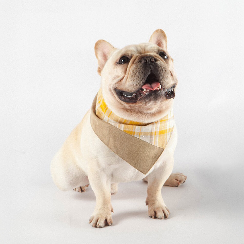 Iropaws Elegant Plaid Lightweight Outdoor Dog Triangle Bandana Scarf 1